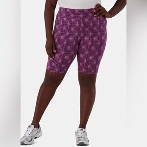 NWT TERRA & SKY Women's Purple Star Burst Tie Dye High Rise Bike Shorts 4X ✨